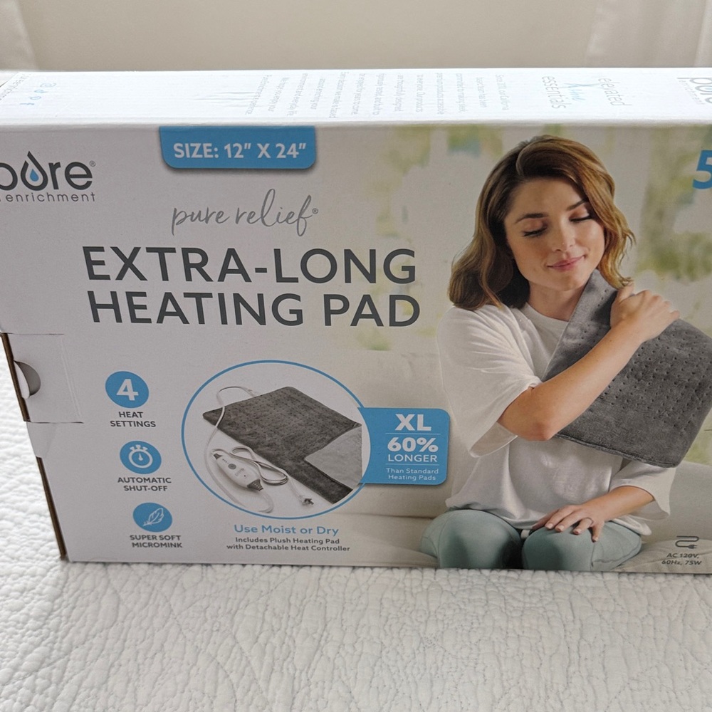 Extra-Long Heating Pad - Gray
